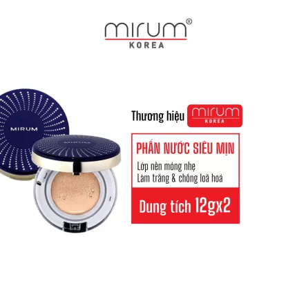 Phấn nước siêu mịn Mirum 12g TẶNG Kèm 1 lỗi - Mirum HD Melting Cushion SFF50+/PA+++